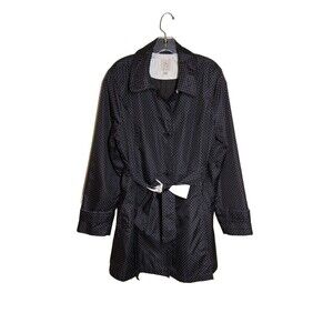 CD established 1962 Black Polka Dot Lightweight Rain Trench Jacket XL